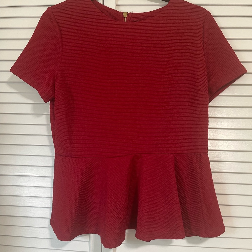 Red peplum top